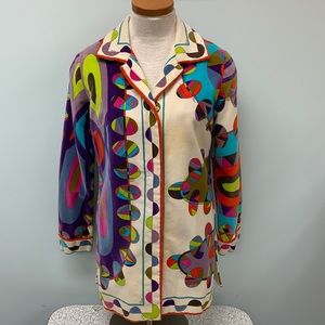 EMILIO PUCCI Elli of Aspen Vintage Long Sleeve Velvet Zip Up Jacket